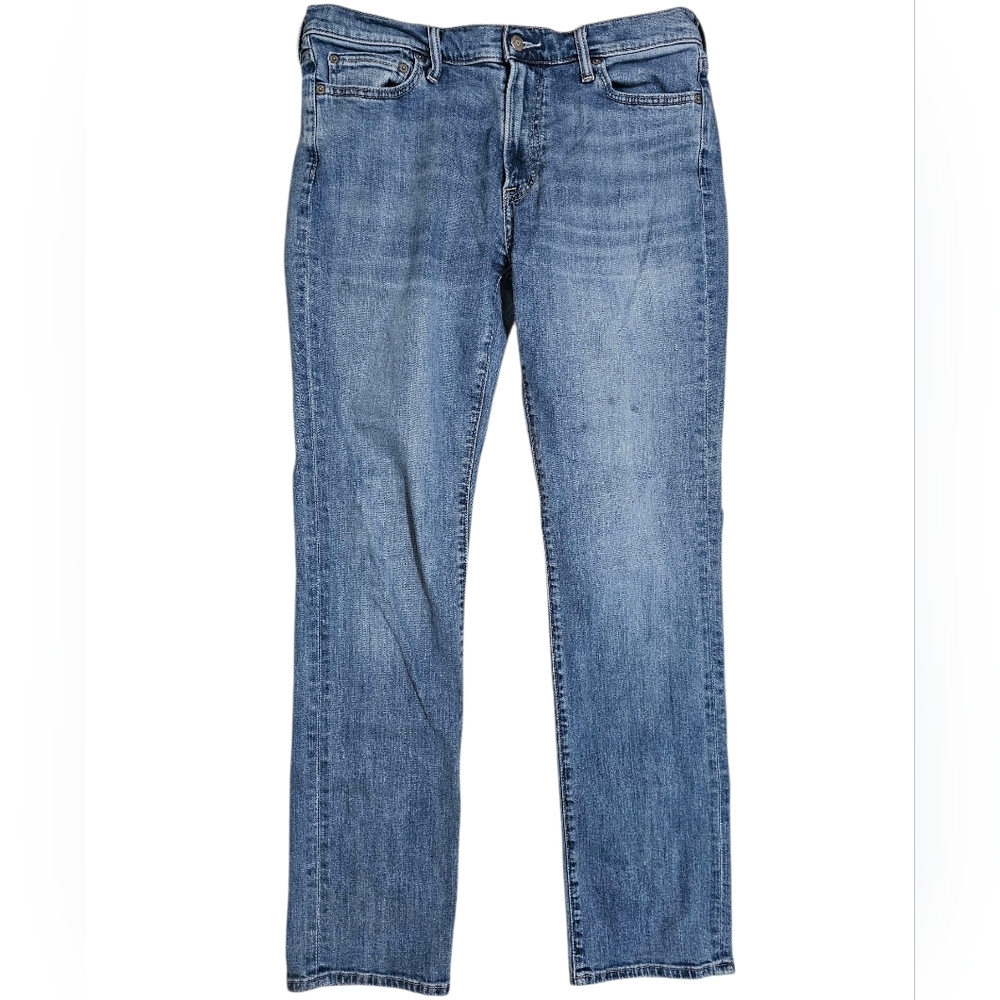 Abercrombie Fitch Mens 34x34 Kennan Straight Jeans Blue Stretch Classic Denim - Picture 2 of 5